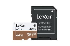 Lexar Pro 667x microSDxc UHS-I A2 (v30) R100/W90 64Gb (v30) R100/W60
