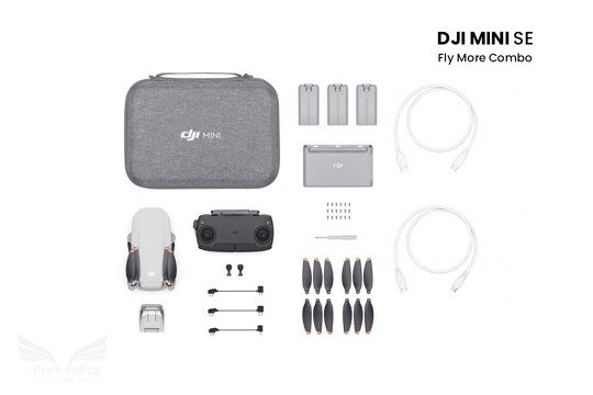 DJI Mini SE Fly More Combo dronas su papildomais aksesuarais