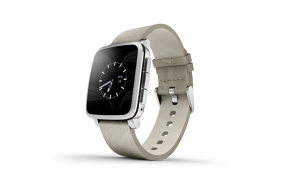 Pebble Time Steel Silver Stone Leather