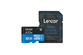 Lexar 32GB microSDHC C10 633x with SD reader high speed 