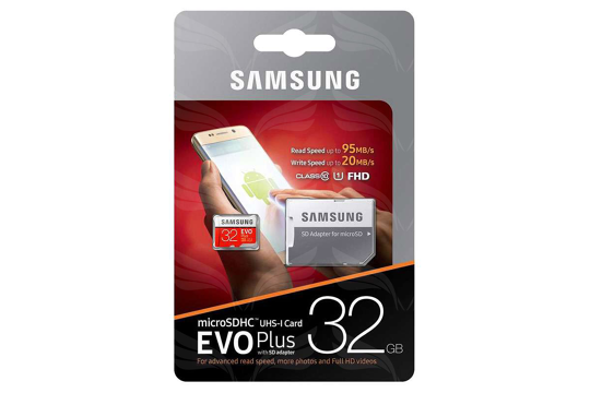  Samsung EVO Plus UHS-I 32 GB, MicroSDHC Memory Card with Adapter